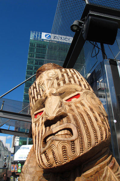 Maori Street Carving, Auckland.