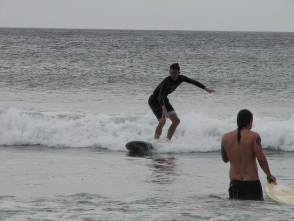 Dave (attempting) surfing