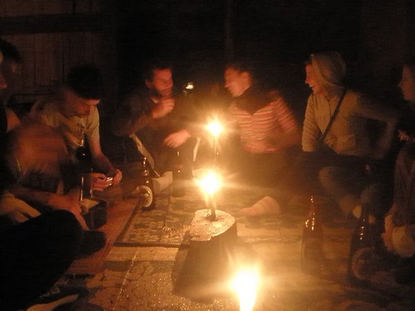 Candle light camping 