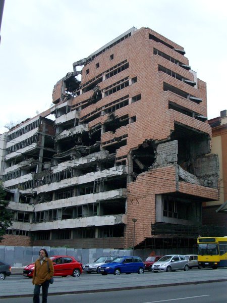 Bombed building in Belgrade