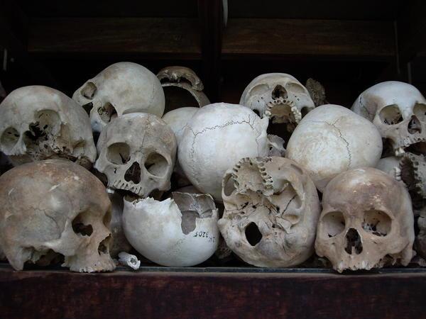 Skulls of genocide victims, Cambodia