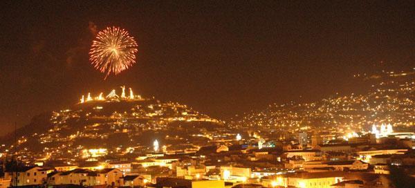 Fireworks over Quito - from The Secret Garden´s roof terrace