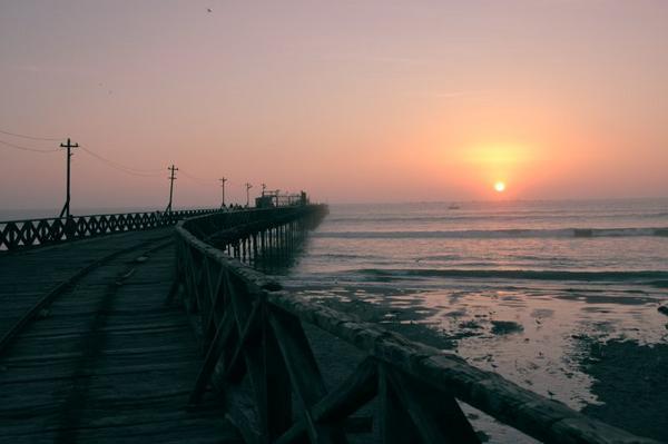 Pimintel's decaying pier at sundown