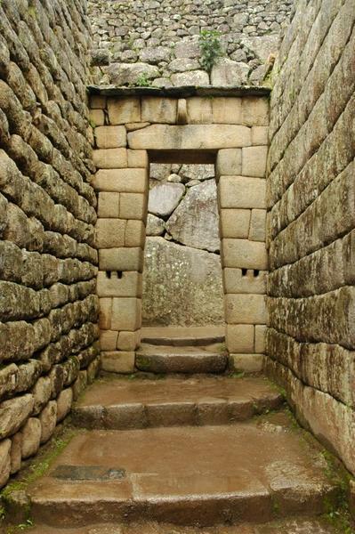 Stonework and doorway at Machu Picchu