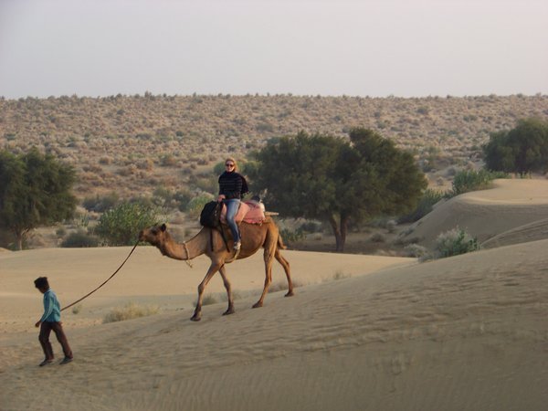 Riding the camel in the Desert
