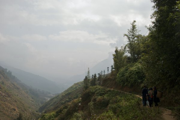 Hiking to a village
