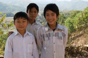 Kids at village near Binh Lu