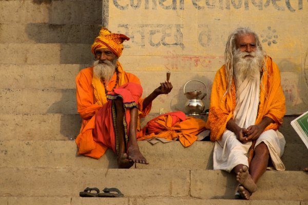 Sadhus along the Ganges