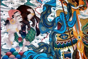 Mural at the Namdroling Tibetan Monastary