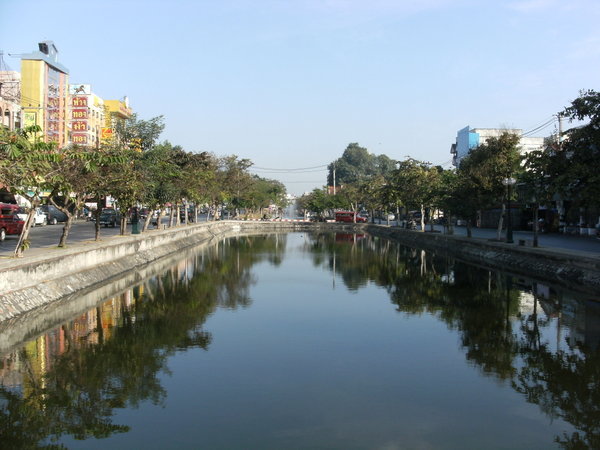 The moat around the old city of Chiang Mai