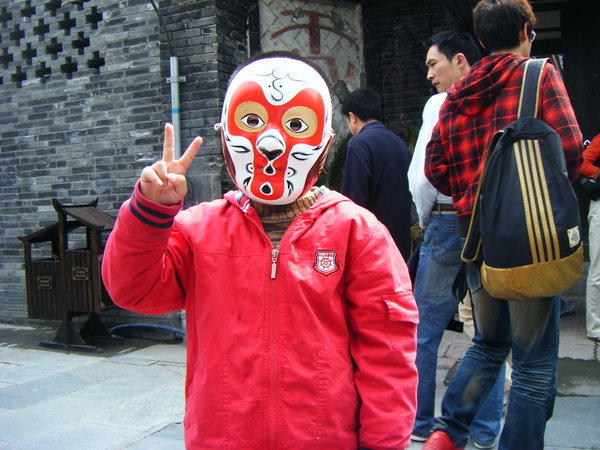 cute kid with mask
