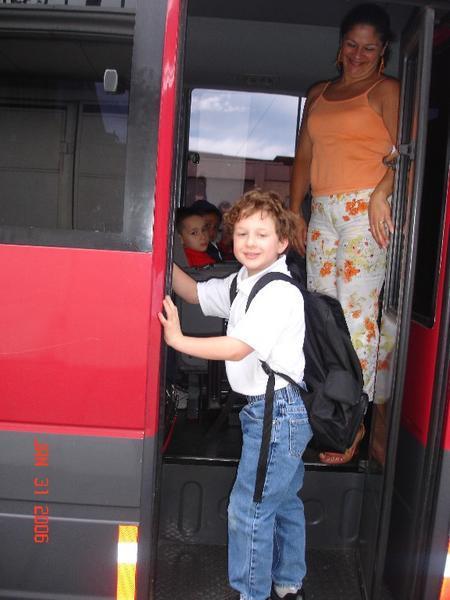 Getting on the school bus