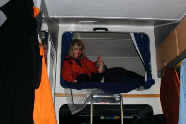 Judy in the Camper Bunk
