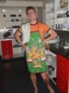 Our dutch chef in the apron i bought him!