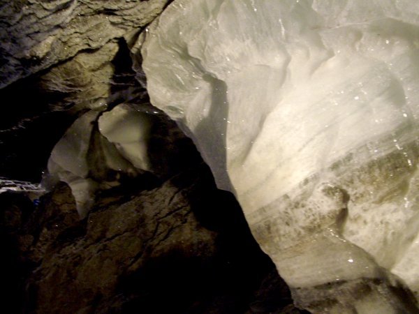 Ice wall inside the cave