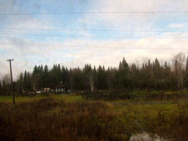 Ural huts passing by