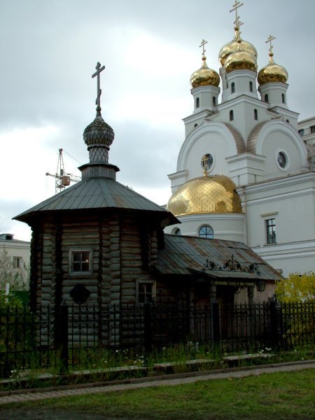 Timber chapel on Romanov's death site