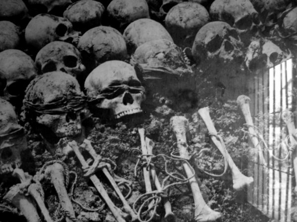 Picture of blindfolded and bound remains
