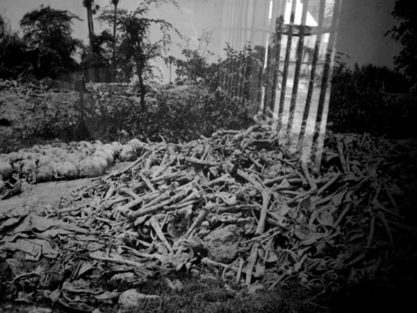 Picture of the remains collected near the mass graves