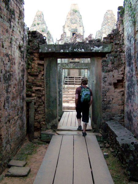 Mike walking to the heart of Pre Rup