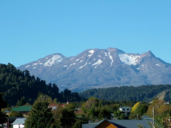 Mt Ruapehu seen from our room