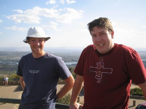 Rod and Cam overlooking Canberra