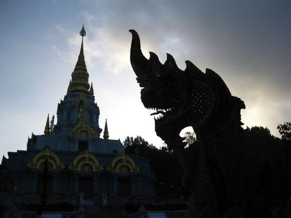 Nagas at Phra Boromathat Chedi