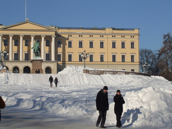 Palais et bancs de neige