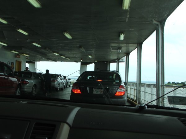 Into tht bowels of the ferry