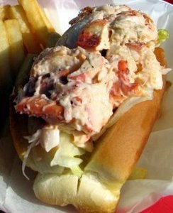 Replica of a lobster sandwich