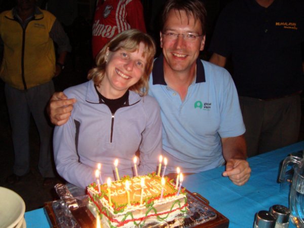 Jan and I with the birthday cake - Yum