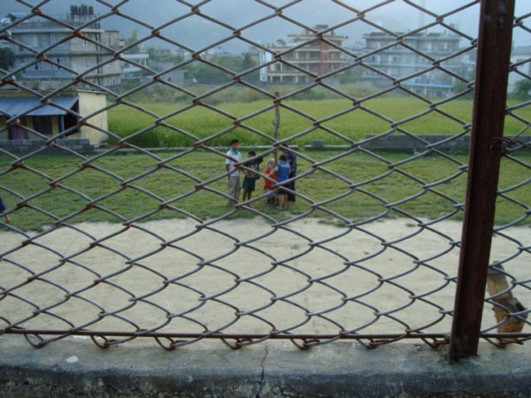 Looking out from the prison wall