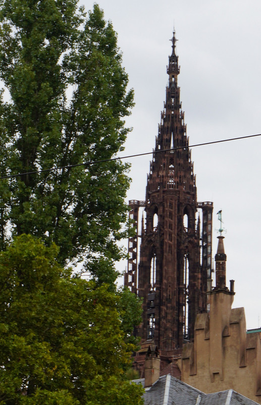 Notre Dame spire from a distance. The skeletal effect is not so noticeable close-up