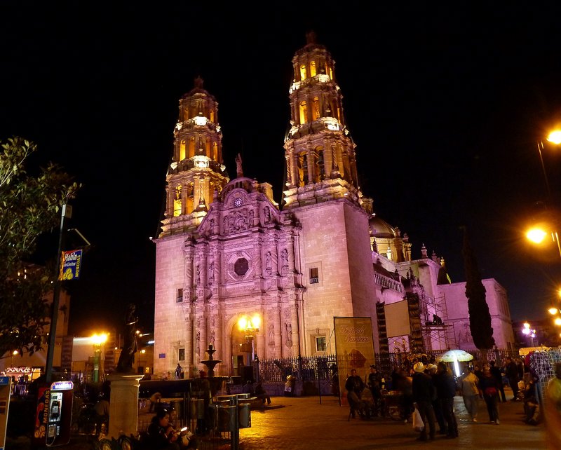 Chihuahua Cathedral under lights