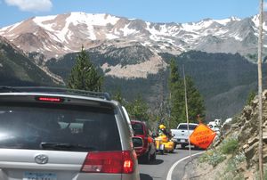 Rocky mountains and traffic