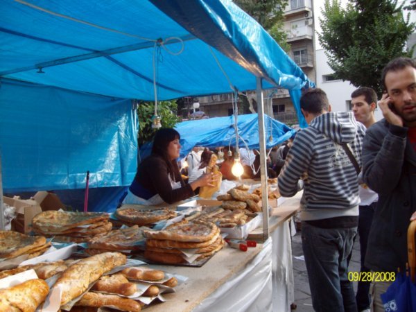 Outdoor bakery to celebrate the Virgin Mary