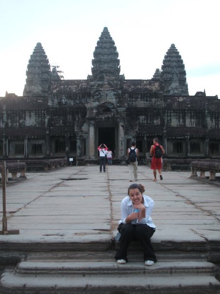Amy At The Entrance Of Angkor Wat