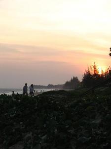 The beach in Mui Ne at sunset