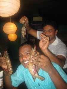 An example of the incredible sea food on offer in the beach side restaurants