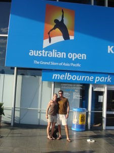 Us outside of Rod Laver arena
