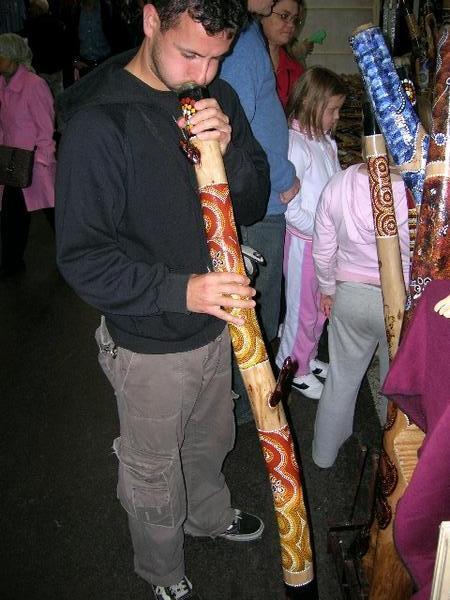 Trying to play the didgeridoo