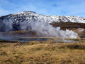 Steam rising in the Geysir area