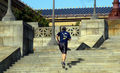 Jogger running the Rocky Steps