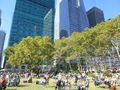 Bryant Park incongrously located in the middle of the skyscraper district