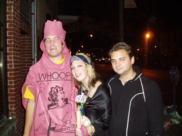 whoopie cushion and i, and some other random....the eyes are red, i dont remember these people.