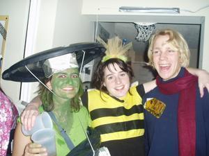 oscar, the bee and charlie from the chocolate factory