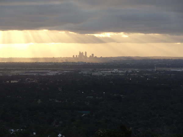 View of Perth from Kalamunda - Where we stayed on the farm