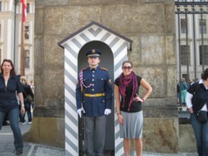 with the guard at the Palace