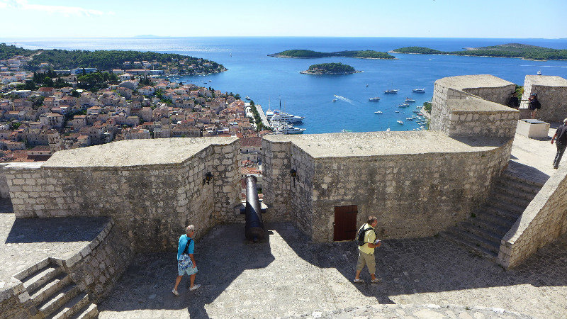 view of Hvar harbor from the Fortress