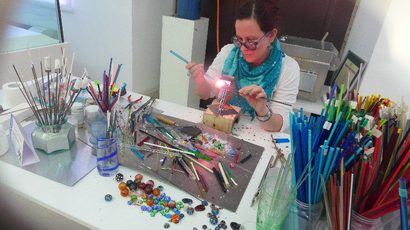 glass-making demonstration